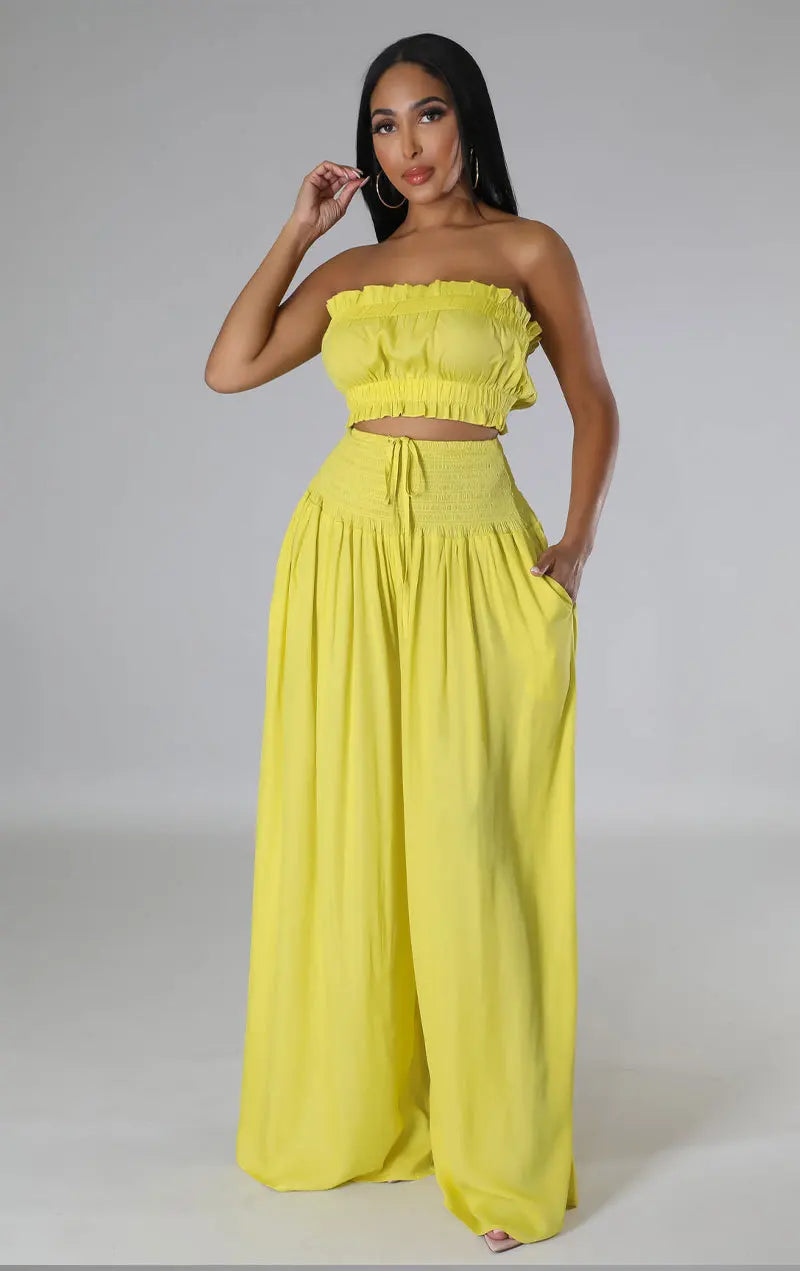 Chic Two Piece Set for Women - Stylish Pants and Top Outfit for Night Clubs and Casual Wear
