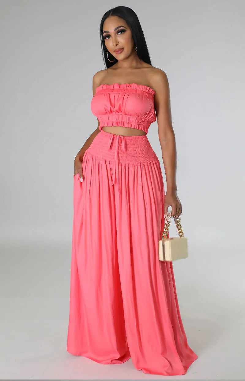 Chic Two Piece Set for Women - Stylish Pants and Top Outfit for Night Clubs and Casual Wear